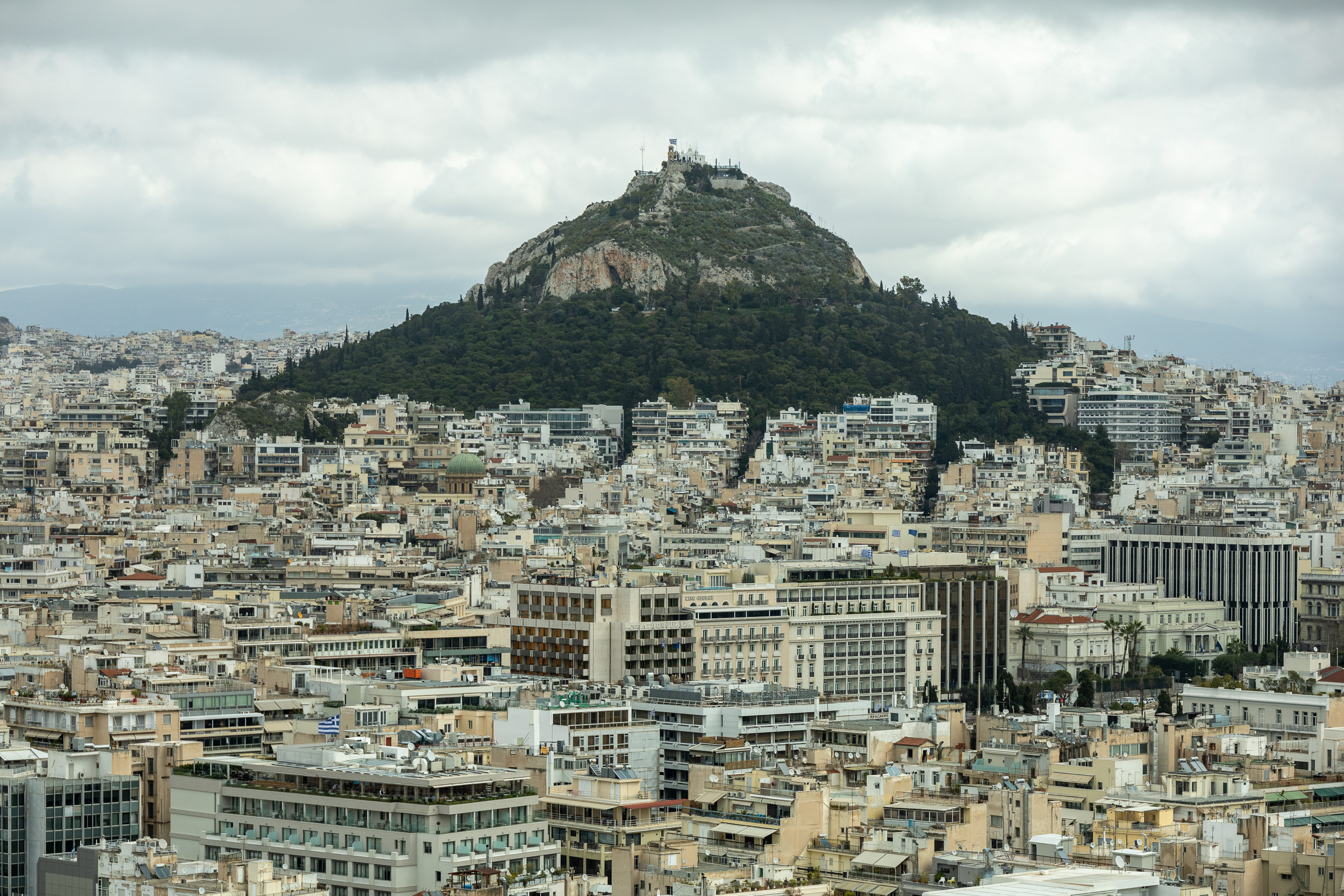 Гора Ликавитос, вид с акрополя