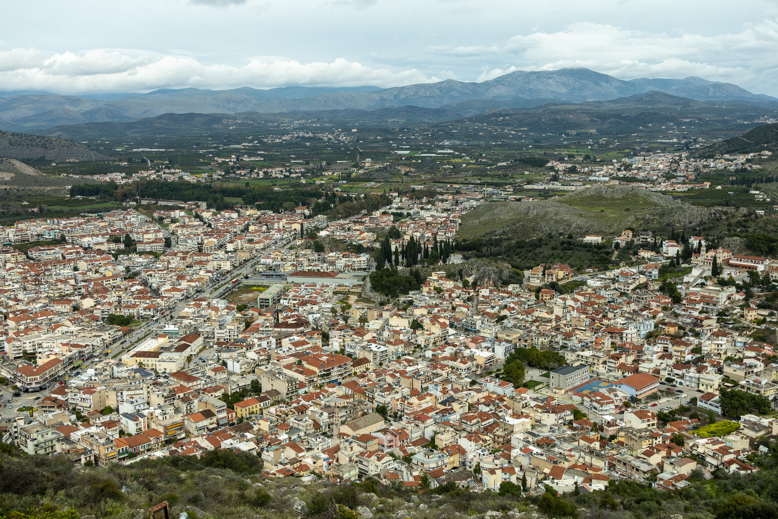 Панорама Нафплиона с высот Паломиди